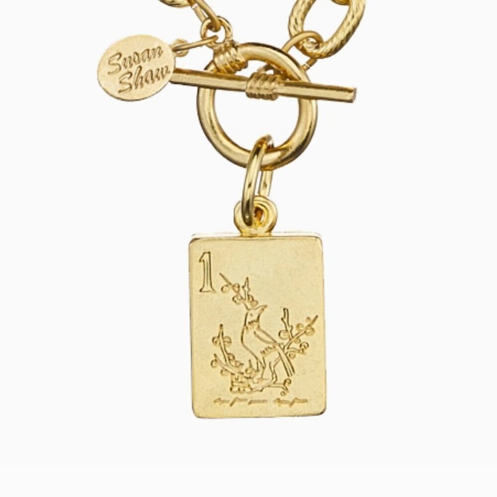 Lucky! Susan Shaw Mahjong Bird Toggle Necklace — NWT - Picture 3 of 4